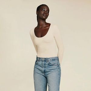 Nuuds Bone Scoop Neck Bodysuit